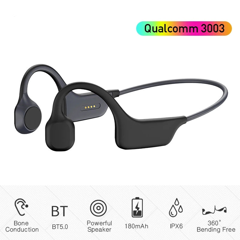 DG08 Wireless Bluetooth Bone Conduction Headphones Stereo IPX6 Waterproof Sports Headset Earphone with Microphone DG08 Wireless Bluetooth Bone Conduction Headphones Stereo IPX6 Waterproof Sports Headset Earphone with Microphone